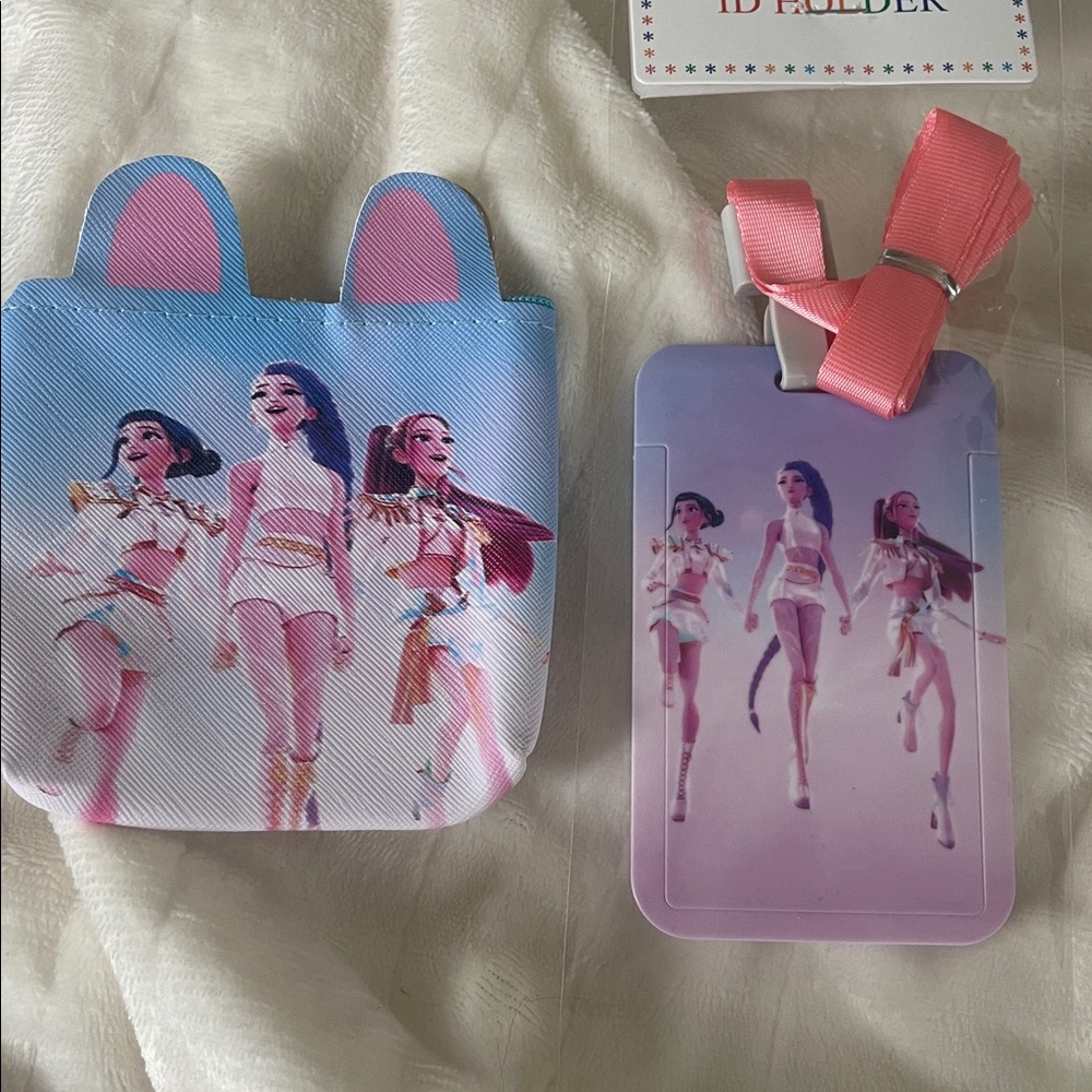 K-pop demon hunters Anime Character Coin Purse and Lanyard Set nwt